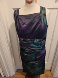 Ladies Kaliko Size 10 Purple/Green Sleeveless Silky Dress