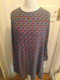 Tu 20 Orange Navy And Blue 3/4 Sleeve Blouse