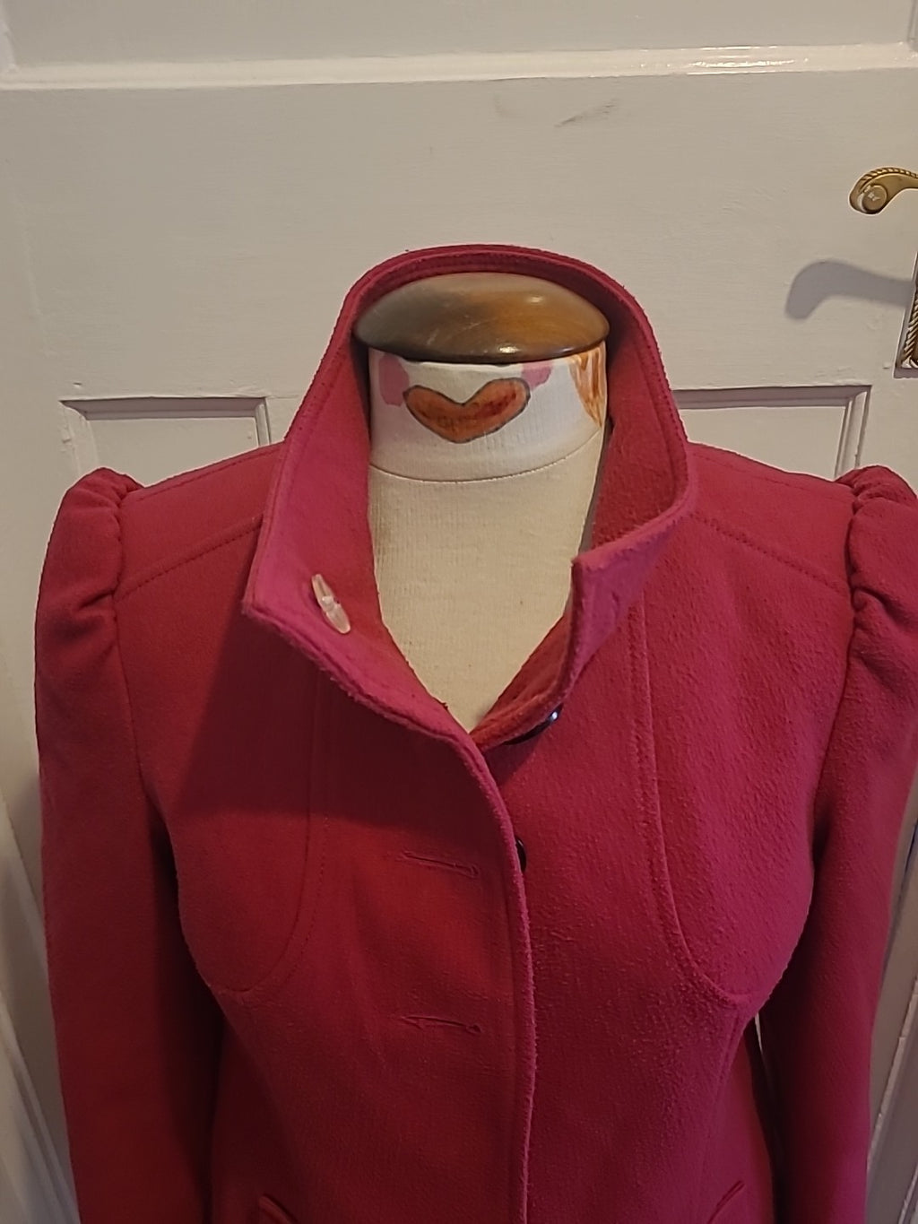 Ladies F&F Size 12 Crimson Lined Buttoned Coat