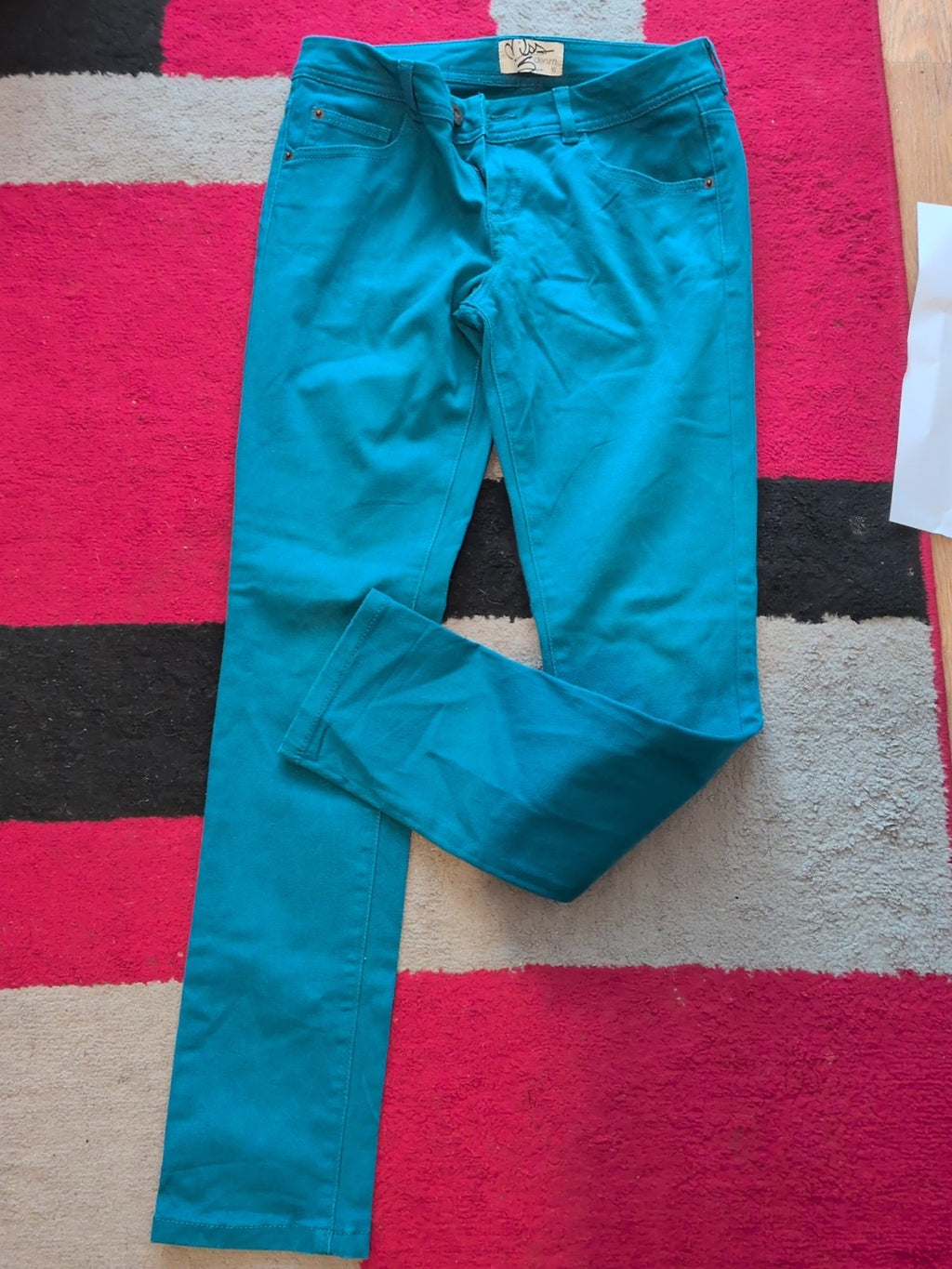 Ladies Miss Denim Size 10 Teal Aqua Jeans