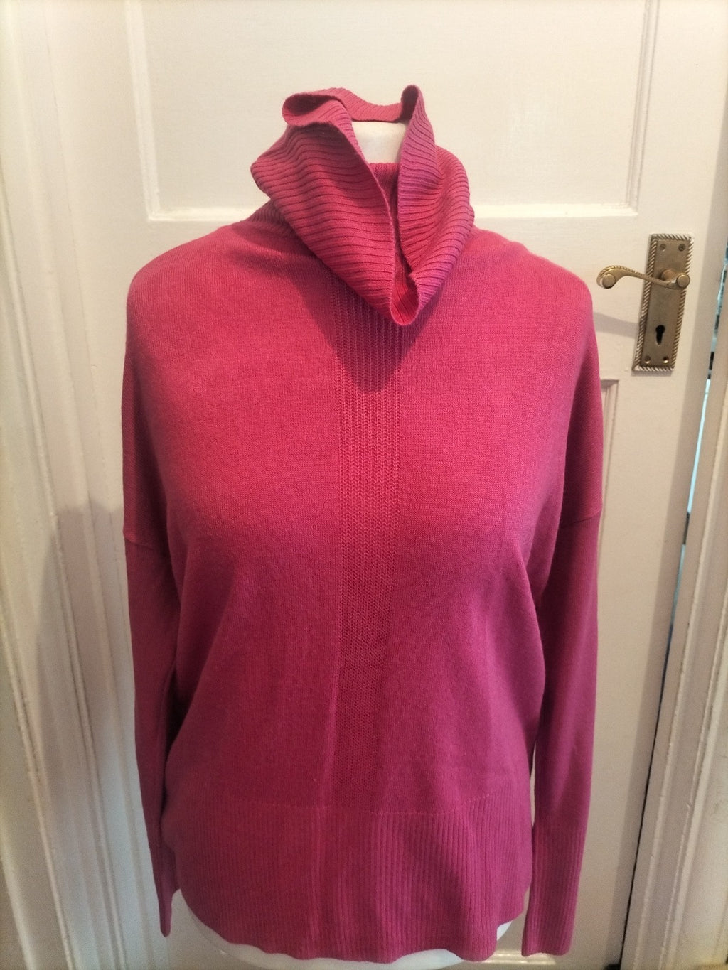 Peacocks Medium Hot Pink Long Sleeved High Roll Neck Jumper