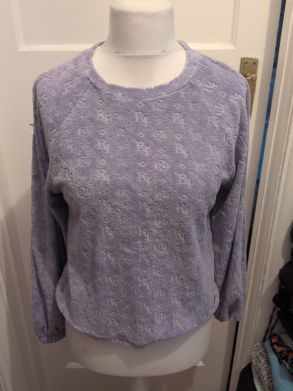 Ladies River Island Size XS Oversized Purple Jumper