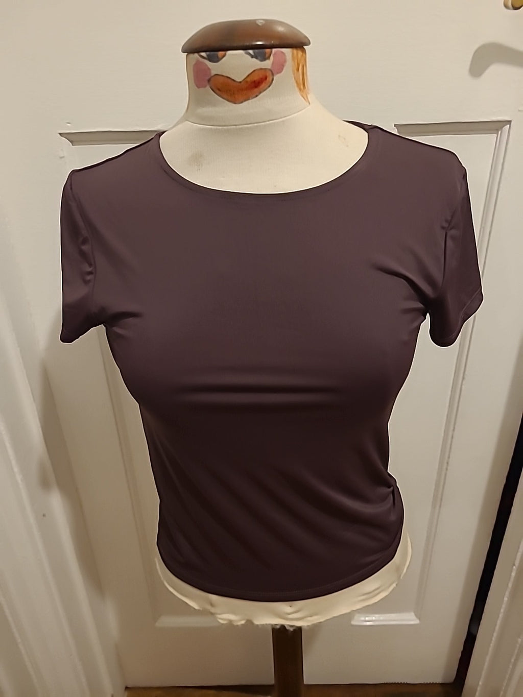 Ladies Primark Size M Dark Purple Short Sleeved Tee