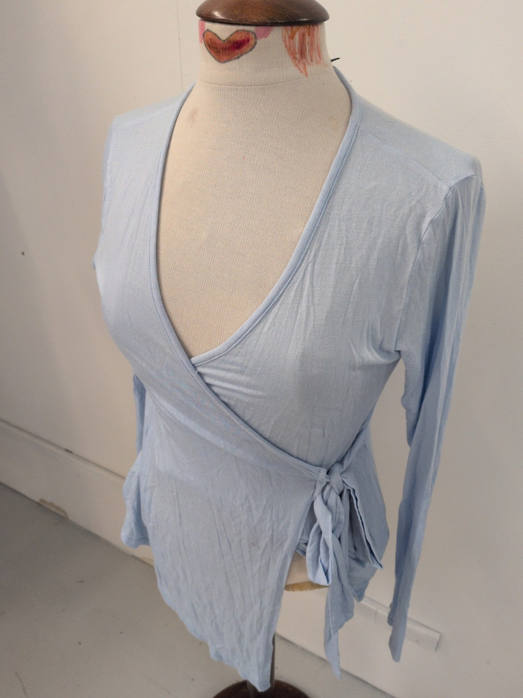 Boohoo 12 Blue Long Sleeve Blouse Top