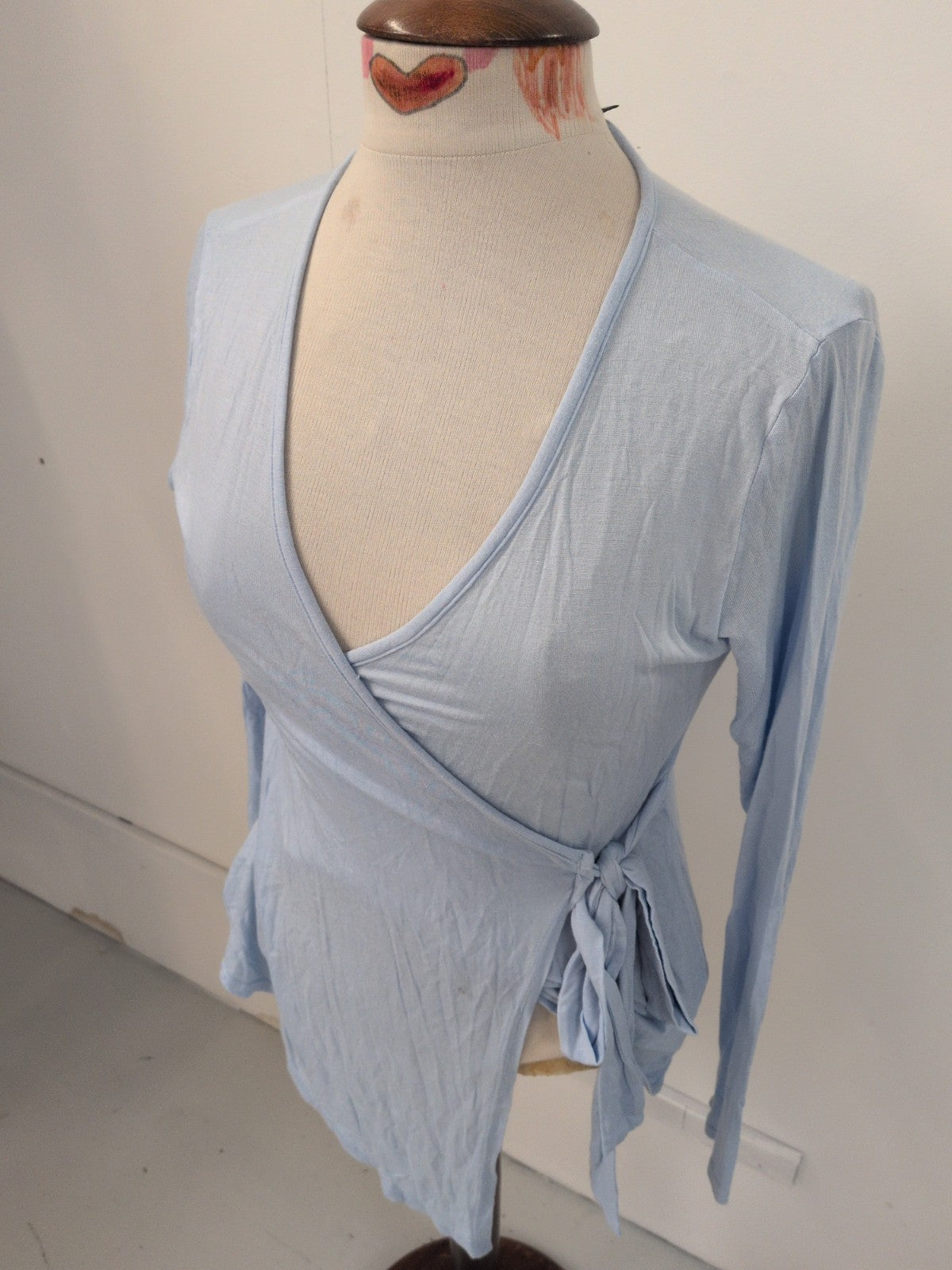 Boohoo 12 Blue Long Sleeve Blouse Top