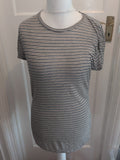 Ladies Zara Trafaluc Size Small Multi Striped T-shirt Longline