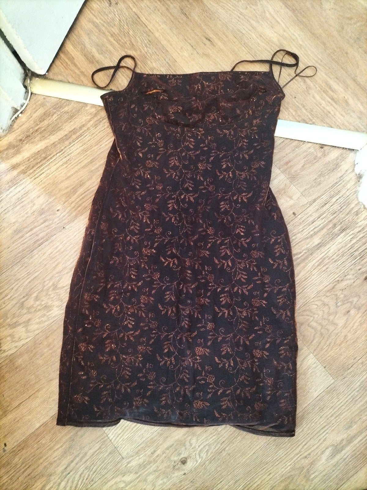 River Island 12 Bronze Shimmer Sleeveless Dress
