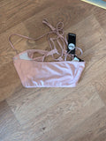 Brand New Ladies Boohoo Beach Size 14 Dusty Pink Strappy Bikini Crop Top