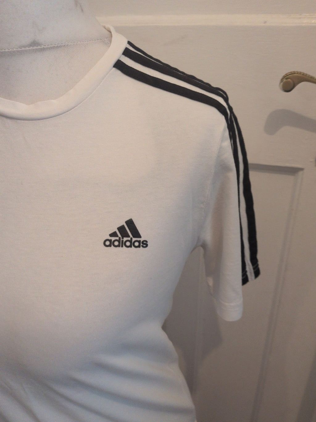 Adidas 13-14 Years White With Black Trim Short Sleeve T-shirt