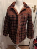 US medium Brown Check Fleece Lined Jacket