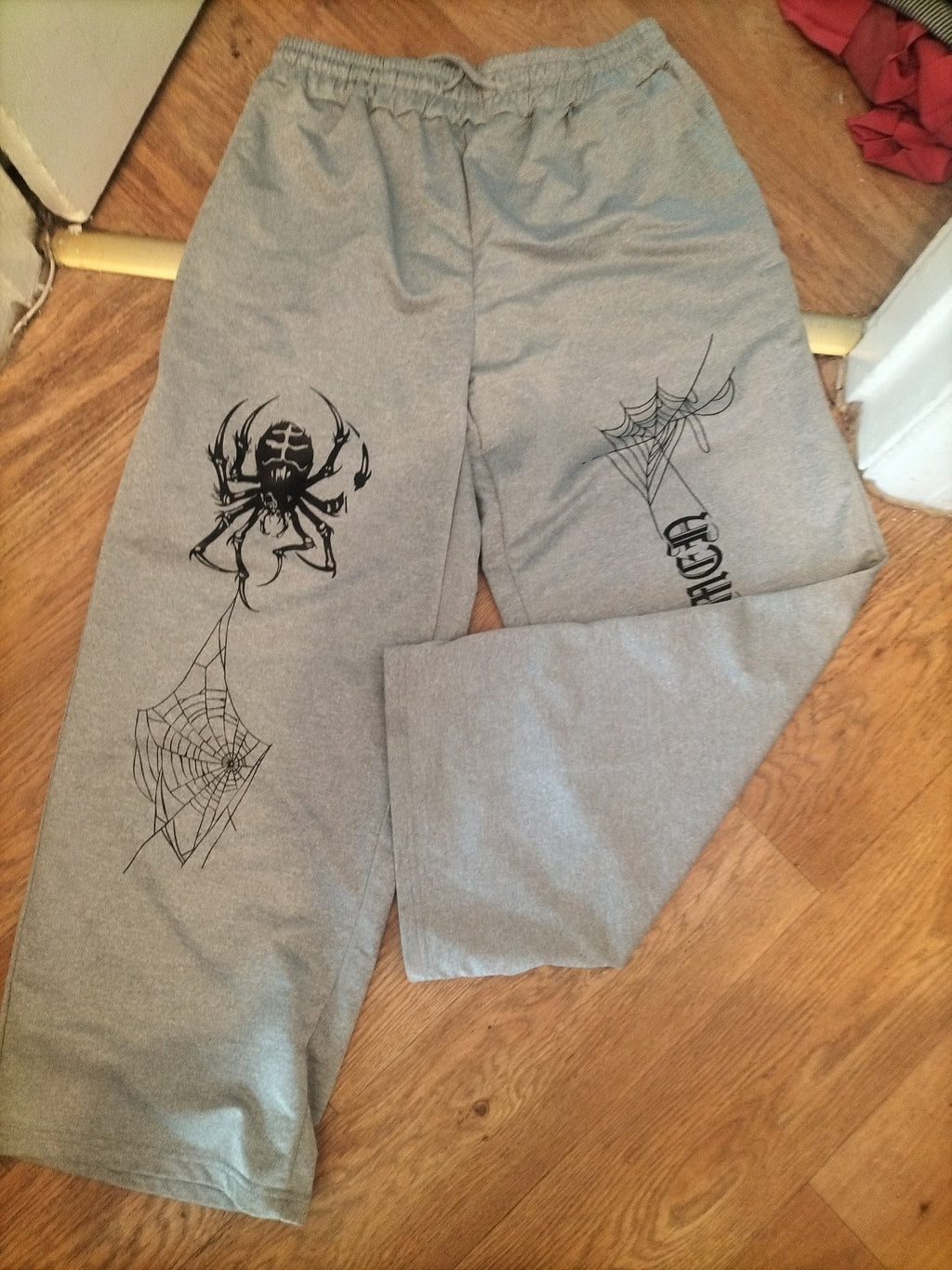 XL Grey Spider Print Elasticated Jogger