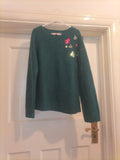 Girls John Lewis 9 Years Green Long Sleeved Pullover Jumper