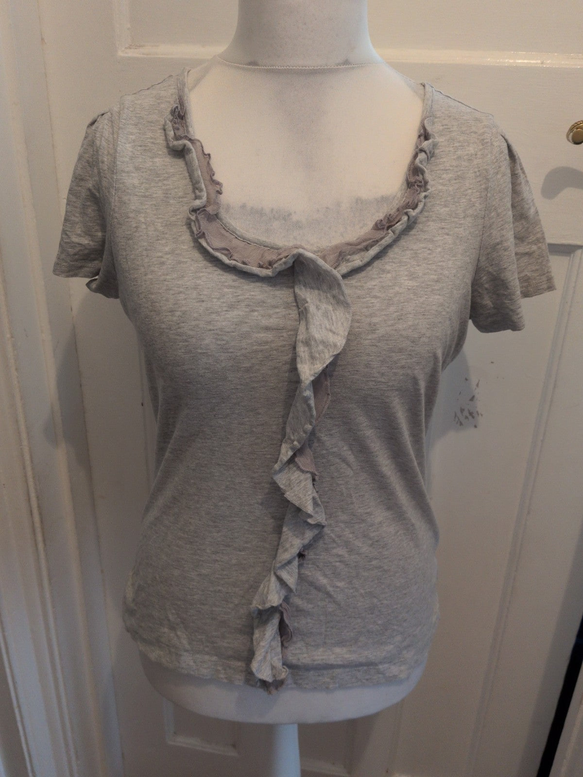 Marks And Spencer 12 Grey Marl Short Sleeve T-shirt