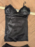 Ladies Size Medium Black 3 Piece Pyjama Set
