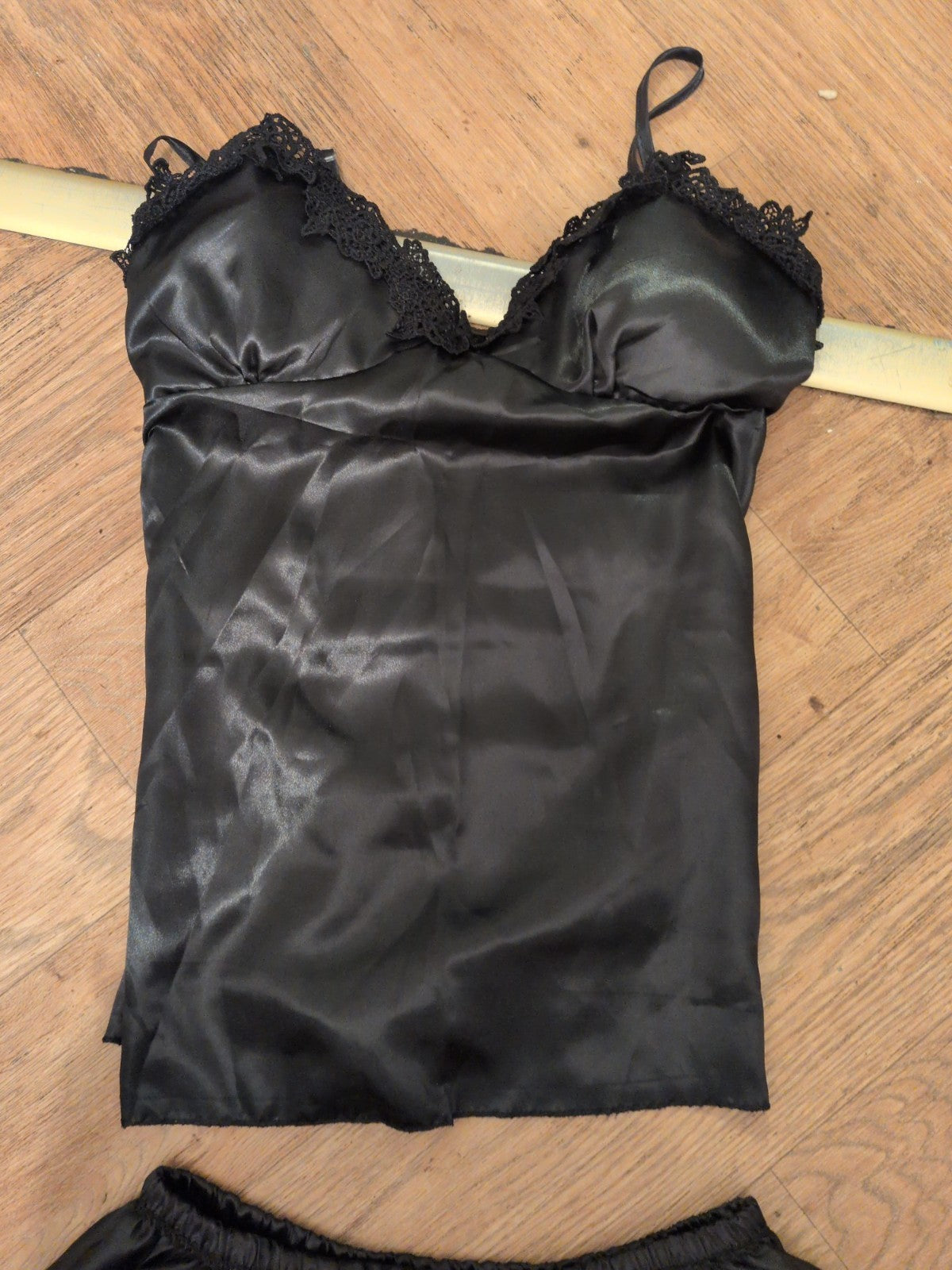 Ladies Size Medium Black 3 Piece Pyjama Set