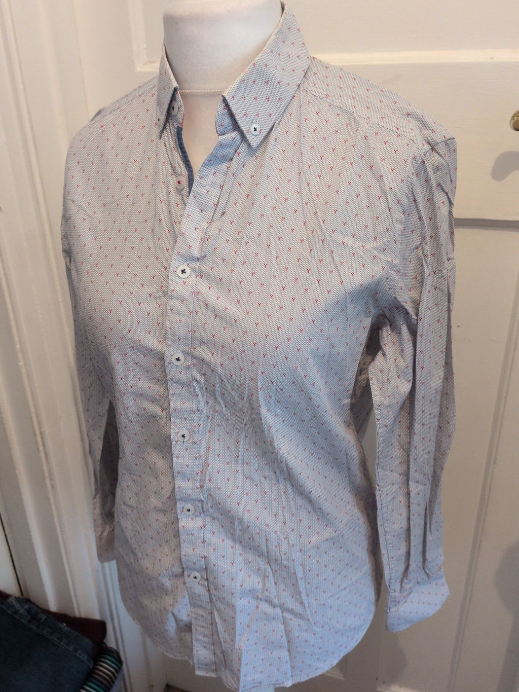 Steel Jelly Medium Navy Red White Long Sleeve Shirt