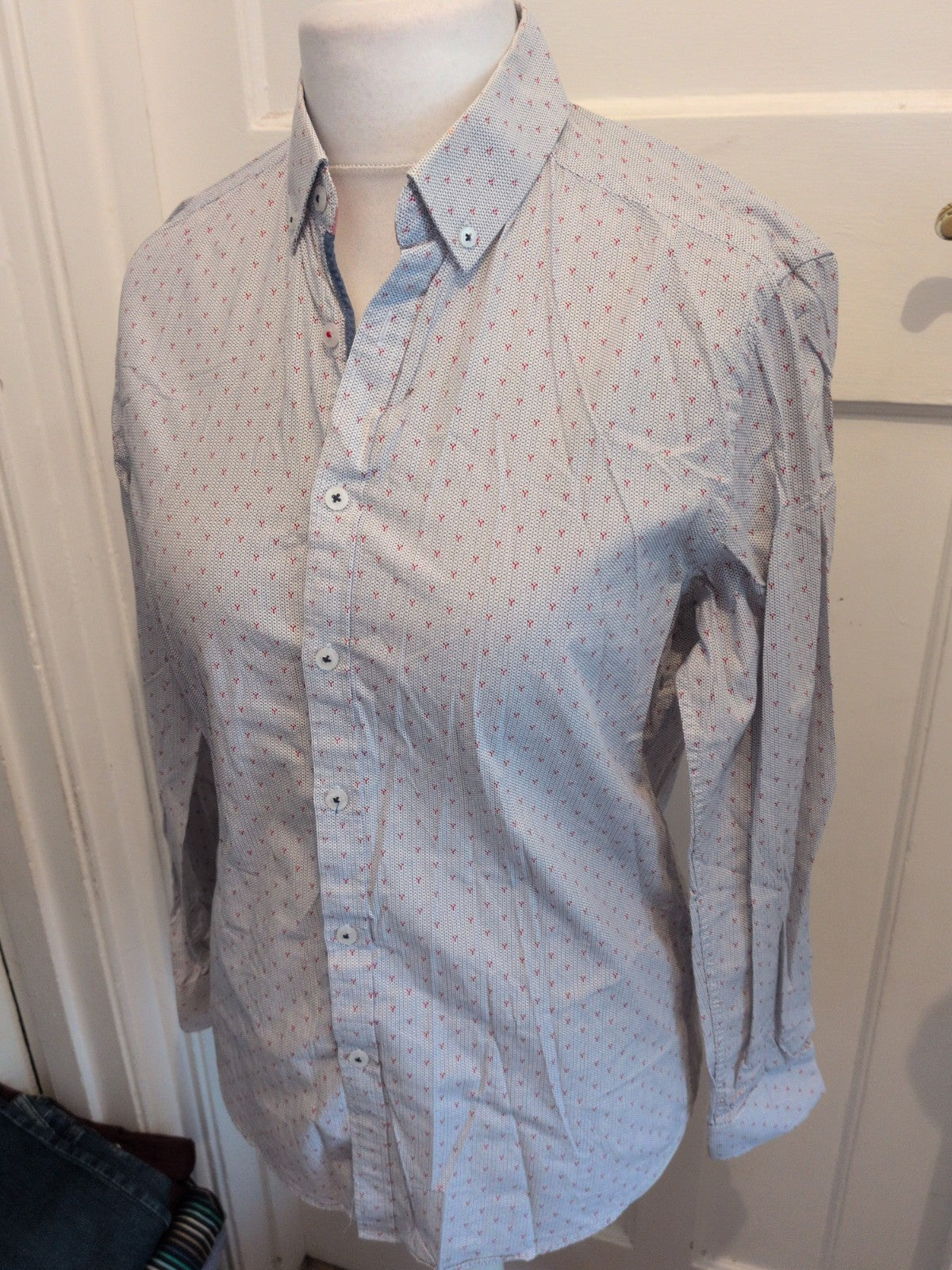 Steel Jelly Medium Navy Red White Long Sleeve Shirt