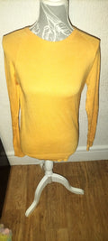 Ladies Dunnes Size Small Orange Long Sleeved Blouse