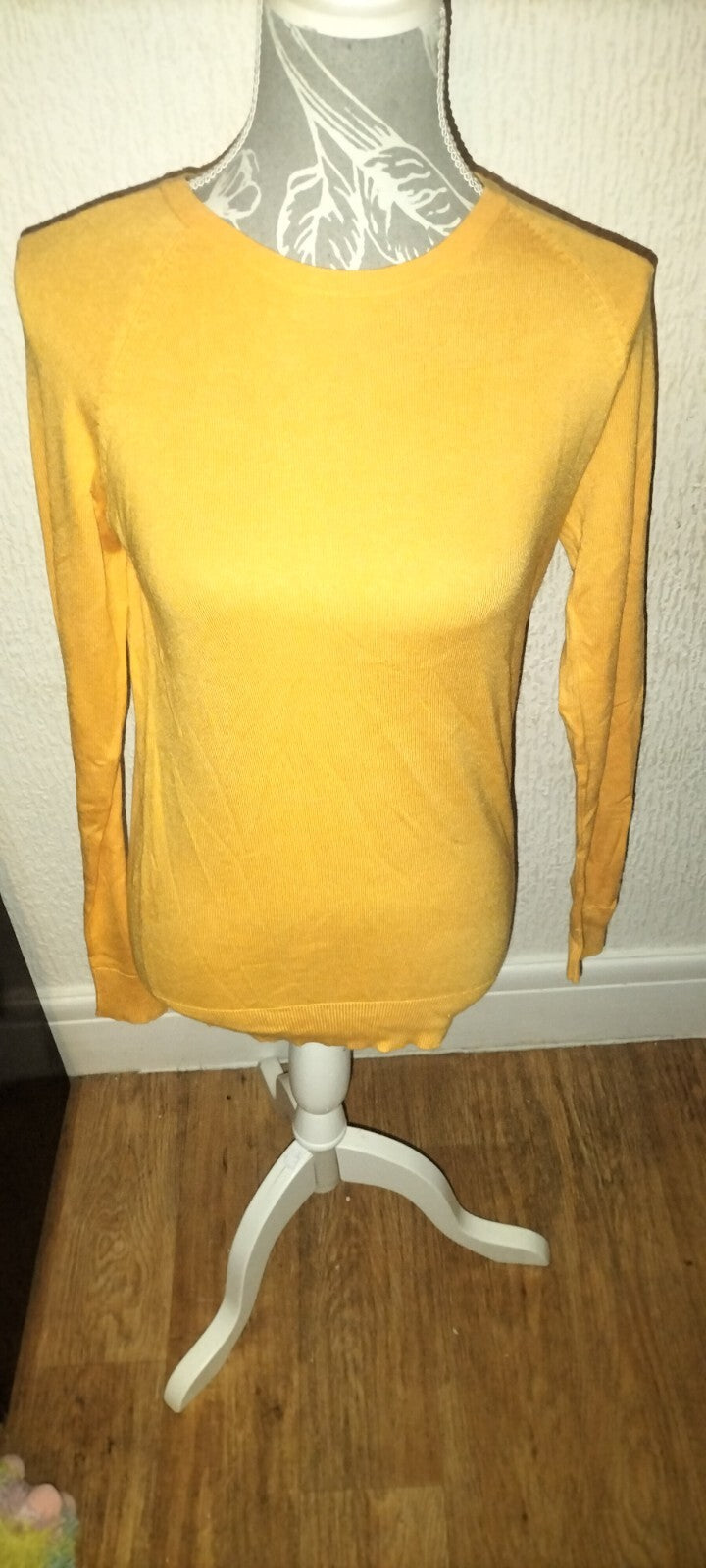 Ladies Dunnes Size Small Orange Long Sleeved Blouse