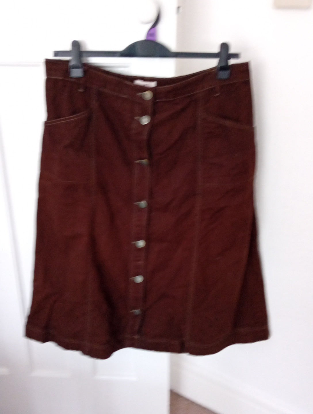 Ladies Julipa Brown A-line Skirt Size 18