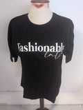 F&F 14 Black Print Short Sleeve T-shirt Fashionably