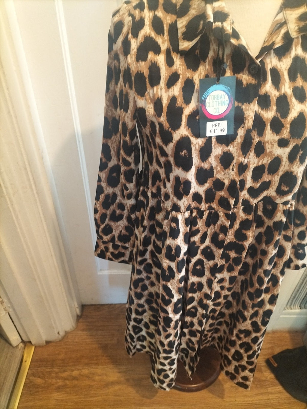 Brand New TorbayClothingCo Leopard Print A-line Long Sleeved Dress