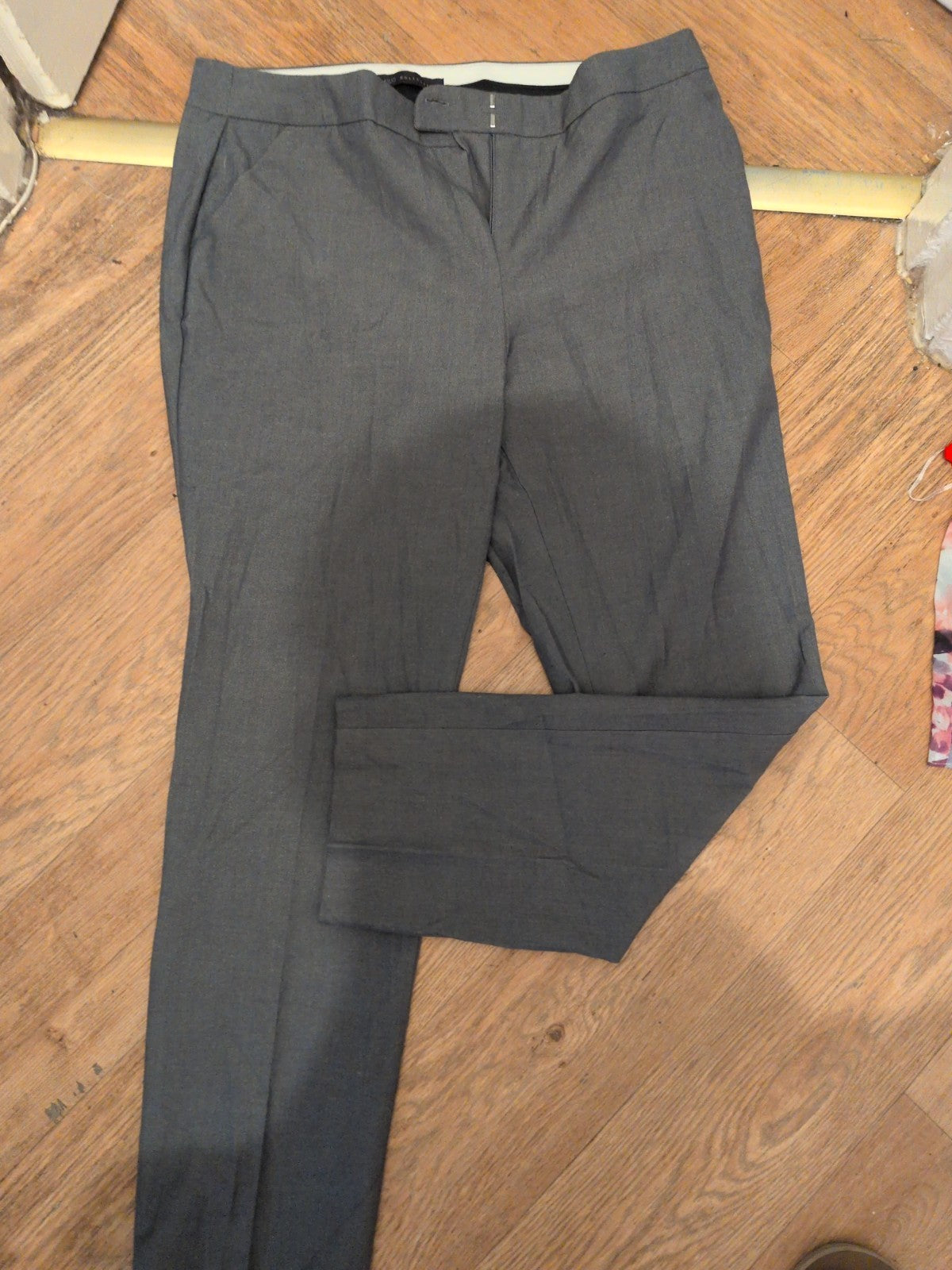 M&S Collection 14 Short Mid Grey Smart Trousers