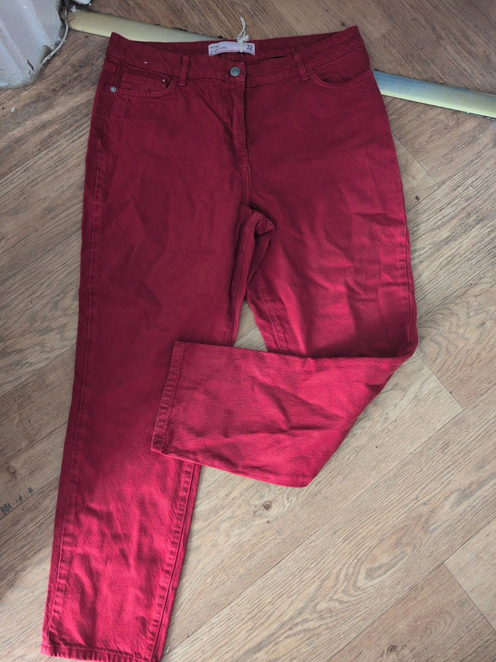 Next 12R Mom High Rise Red Jeans