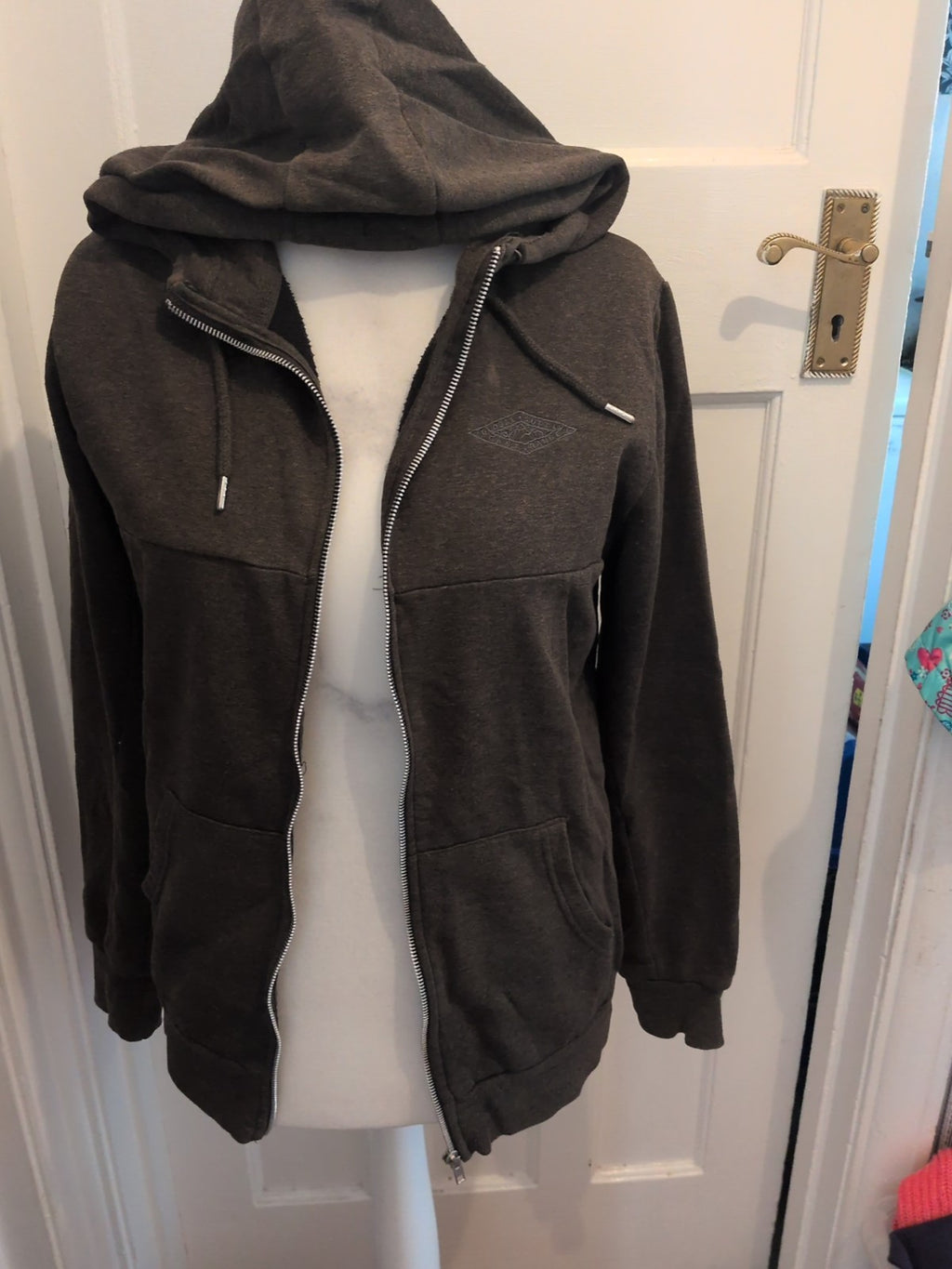 Primark Medium Full Zip Dark Khaki Hoodie