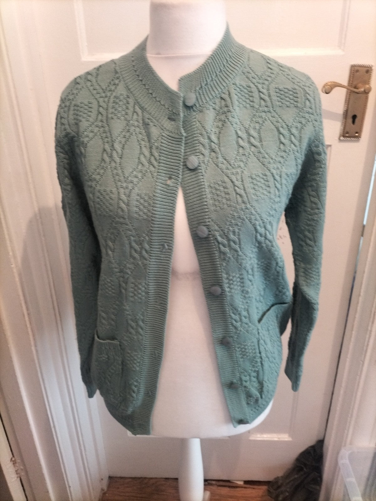 Beaumonde 18-20 Teal Knit Cardigan Buttoned