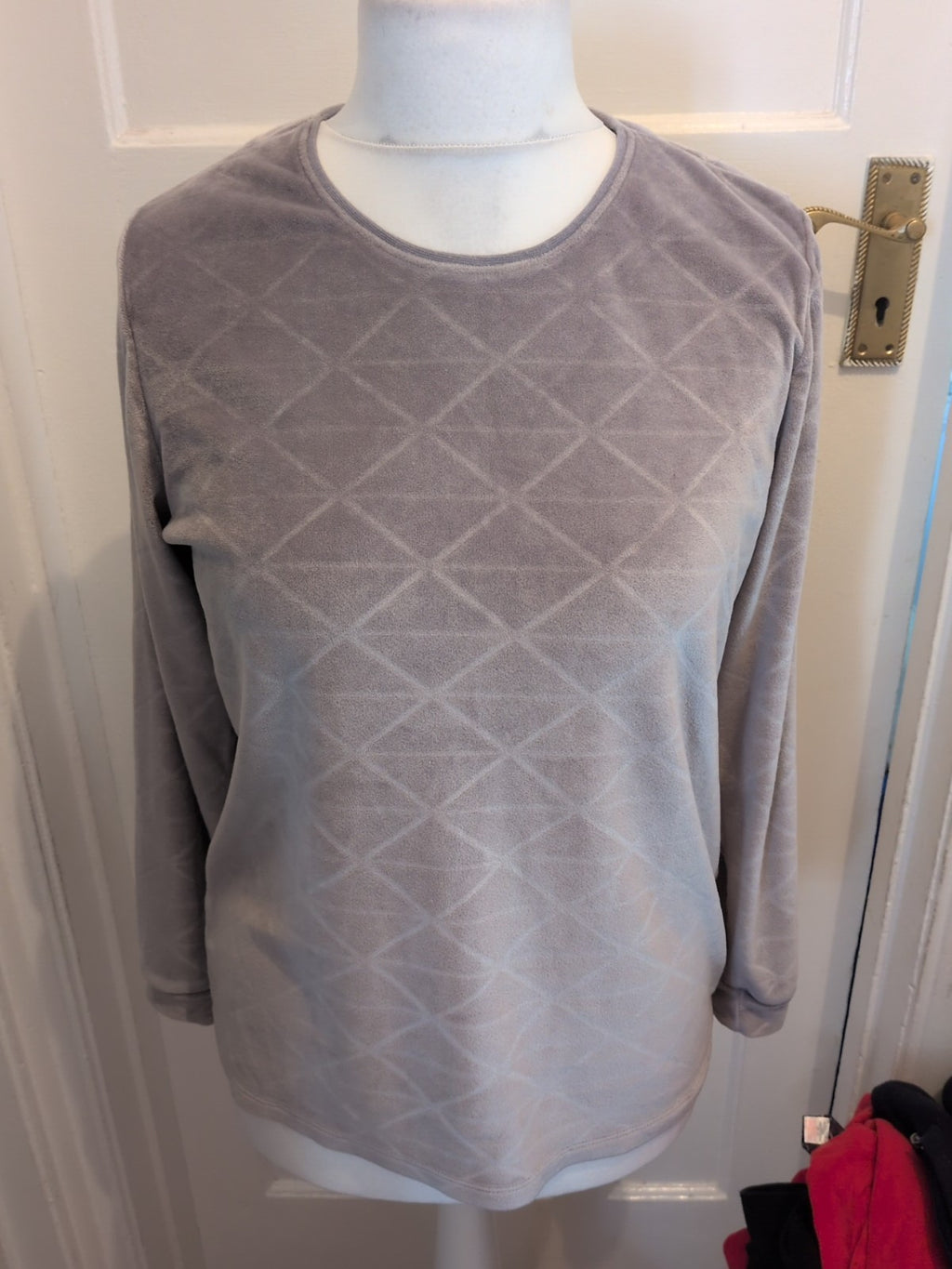 Ladies Primark Size Small 10-12 Grey Super Soft Pyjama Top