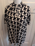 Tu 16 Ivory And Black Streaky Short Sleeve Blouse