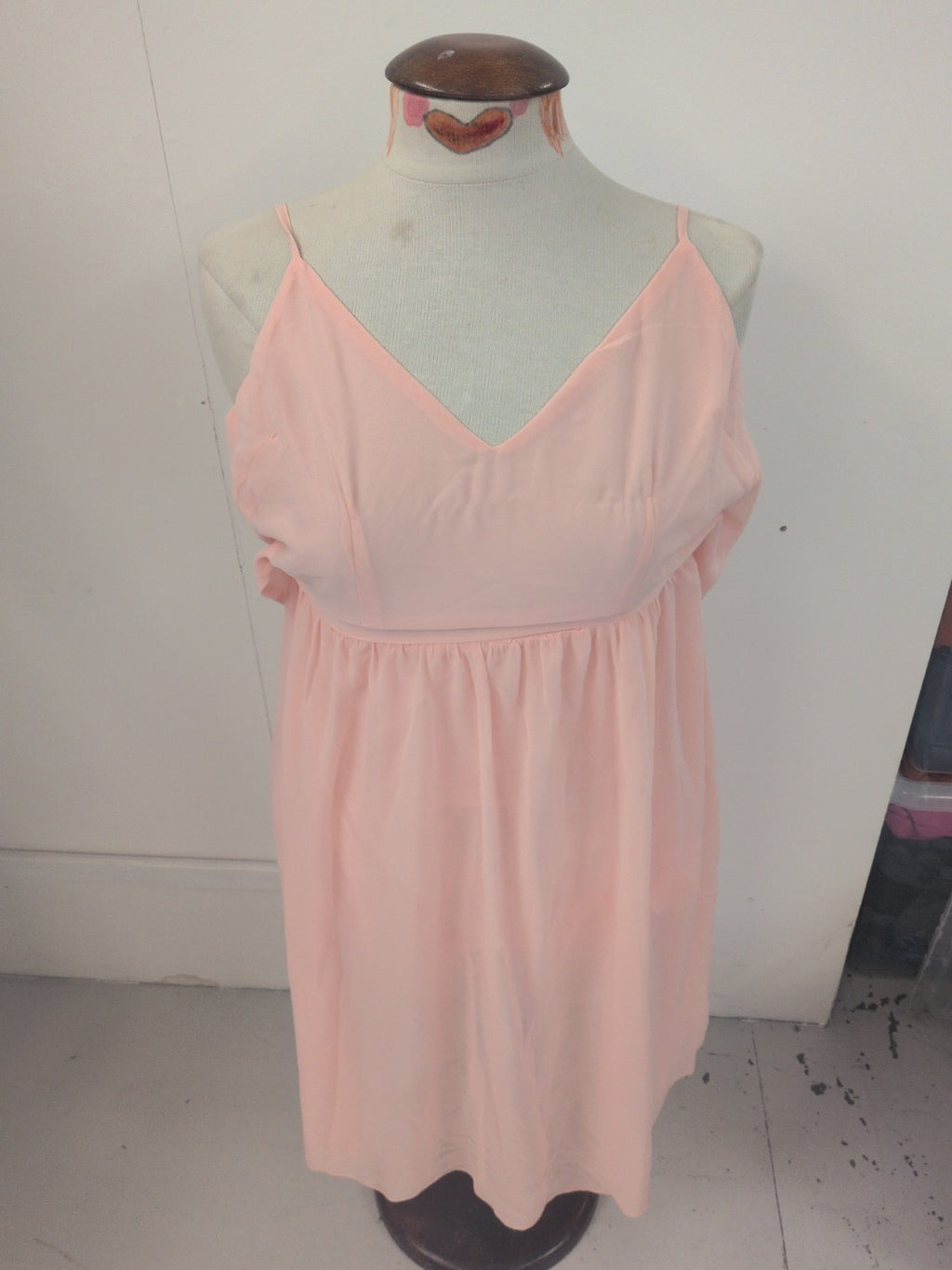 Boohoo 12 Pink Lined Knee Length Dress Sleeveless