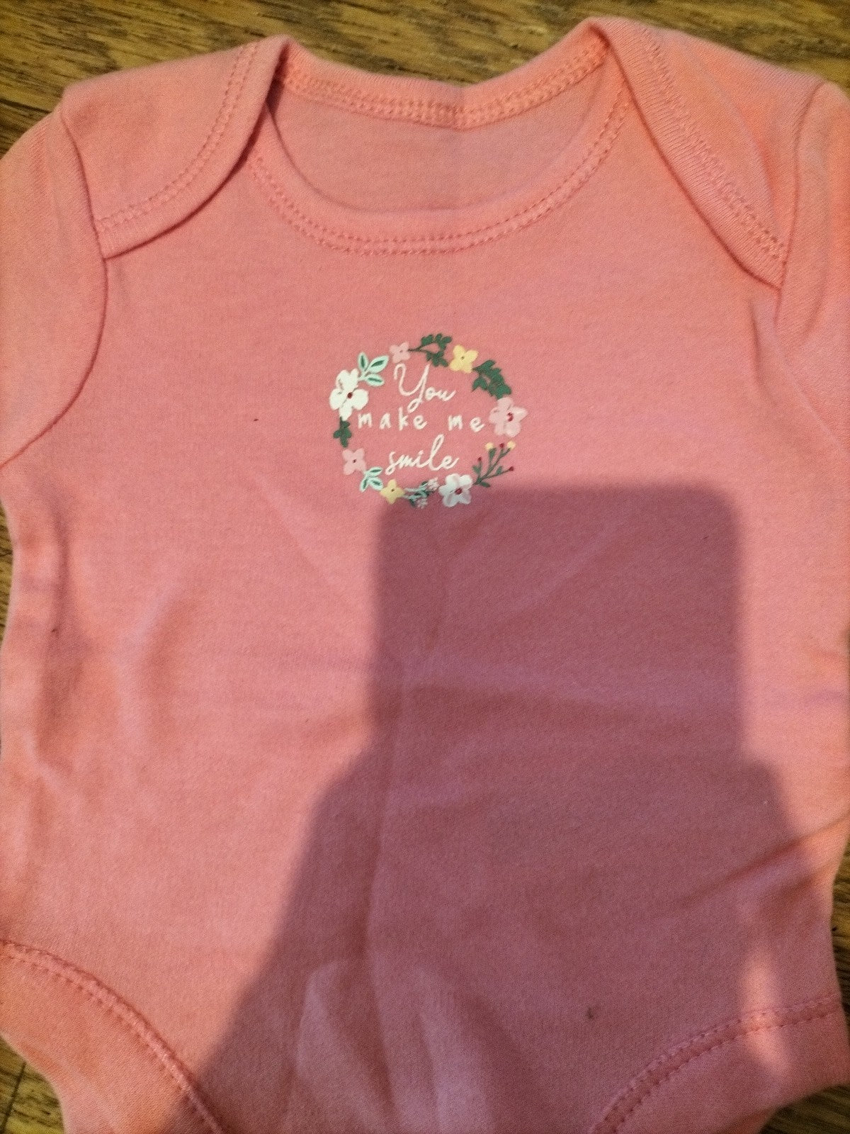 Primark Up To 1 Month Pink Flower Detail Babygrow