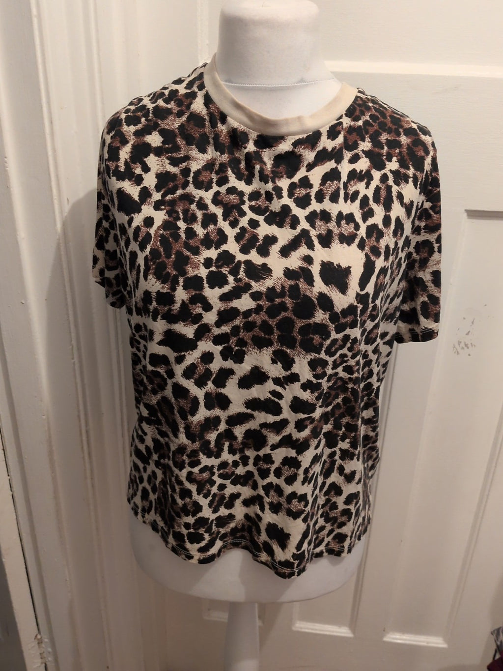 Primark XL Leopard Print Short Sleeve T-shirt Ladies Relaxed Fit
