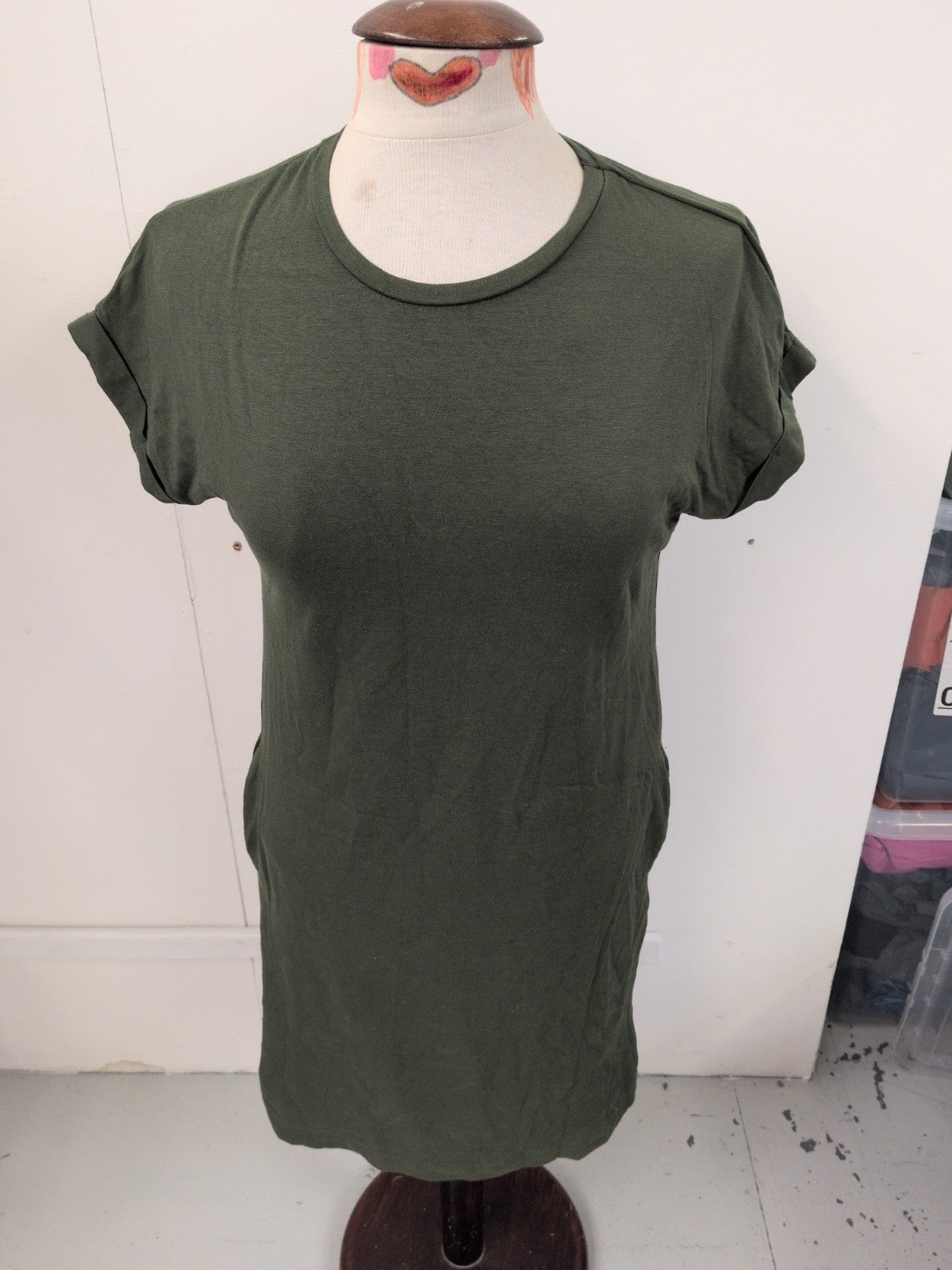 George 4-6 Khaki Green Short Sleeve Pencil Dress