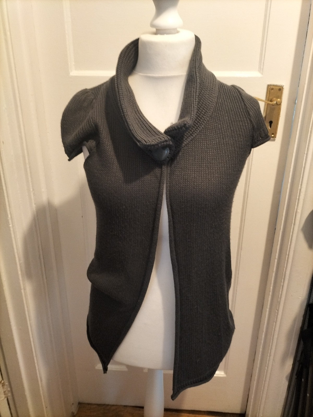Ladies Promod Size M/L Navy Collared Cardigan