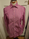 Mens Next Size 15" Pink Blue Striped Long Sleeved Shirt