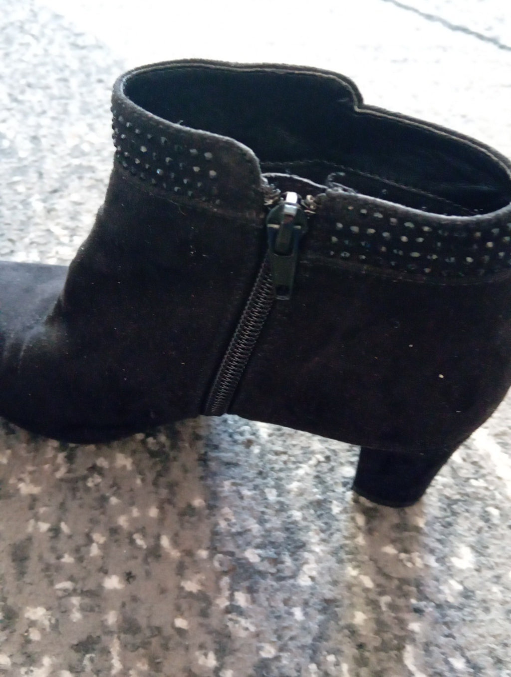 Ladies Black Sparkly Anjle Boots Size 36 Free Delivery