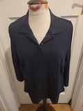 Mens Lands End Size Large Black Mid Sleeved Polo