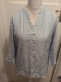 Anna Rose 14 Blue And Silver Blouse 3/4 Sleeve