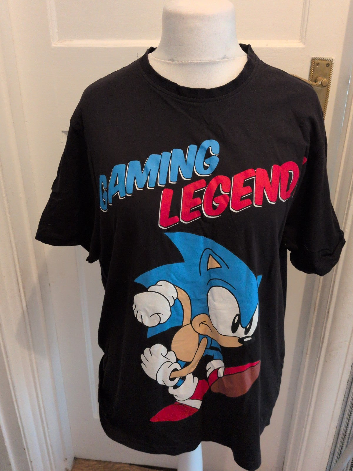 George Large Black Sonic Print Short Sleeve T-shirt