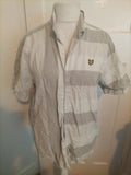 Mens Lyle&Scott Size Large Grey And White Striped Shirt