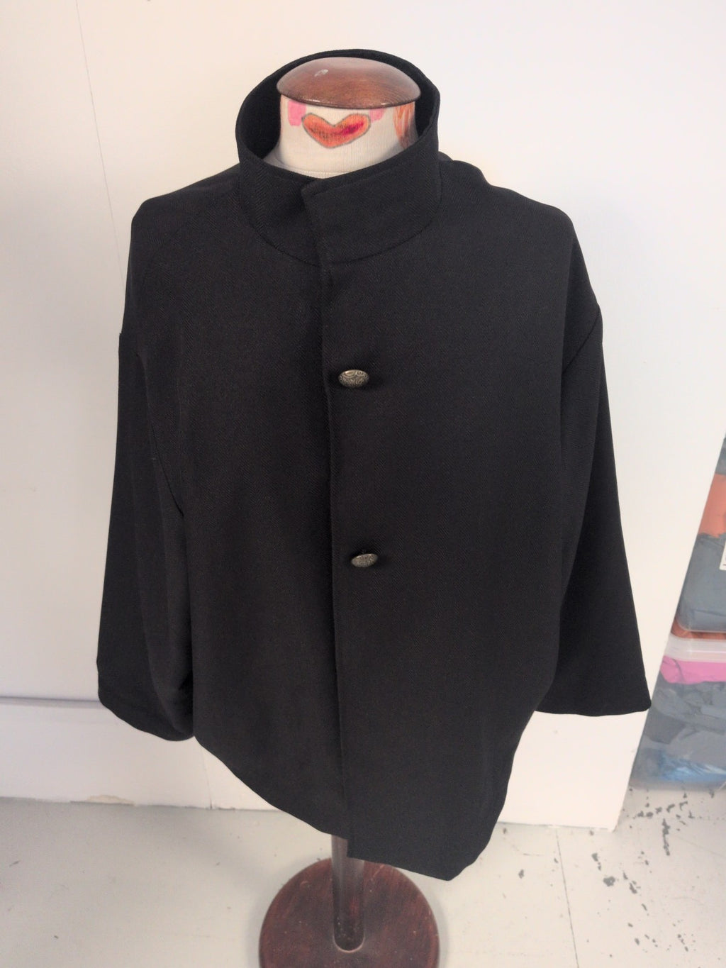M/L Black Long Sleeve Check Lined Jacket
