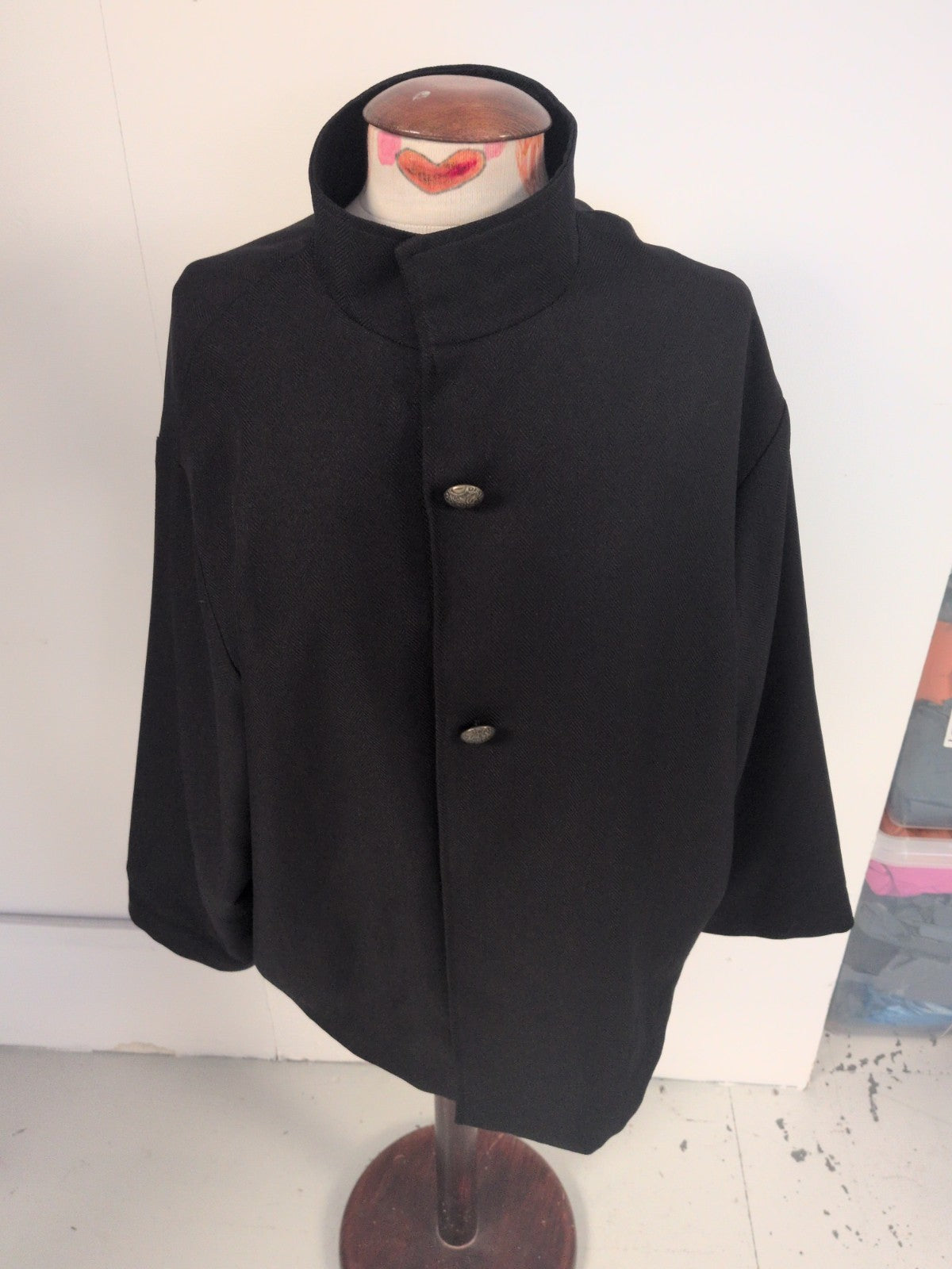 M/L Black Long Sleeve Check Lined Jacket