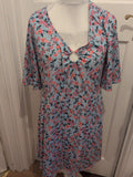 Simply Be 16 Pale Blue Floral Short Sleeve Dress