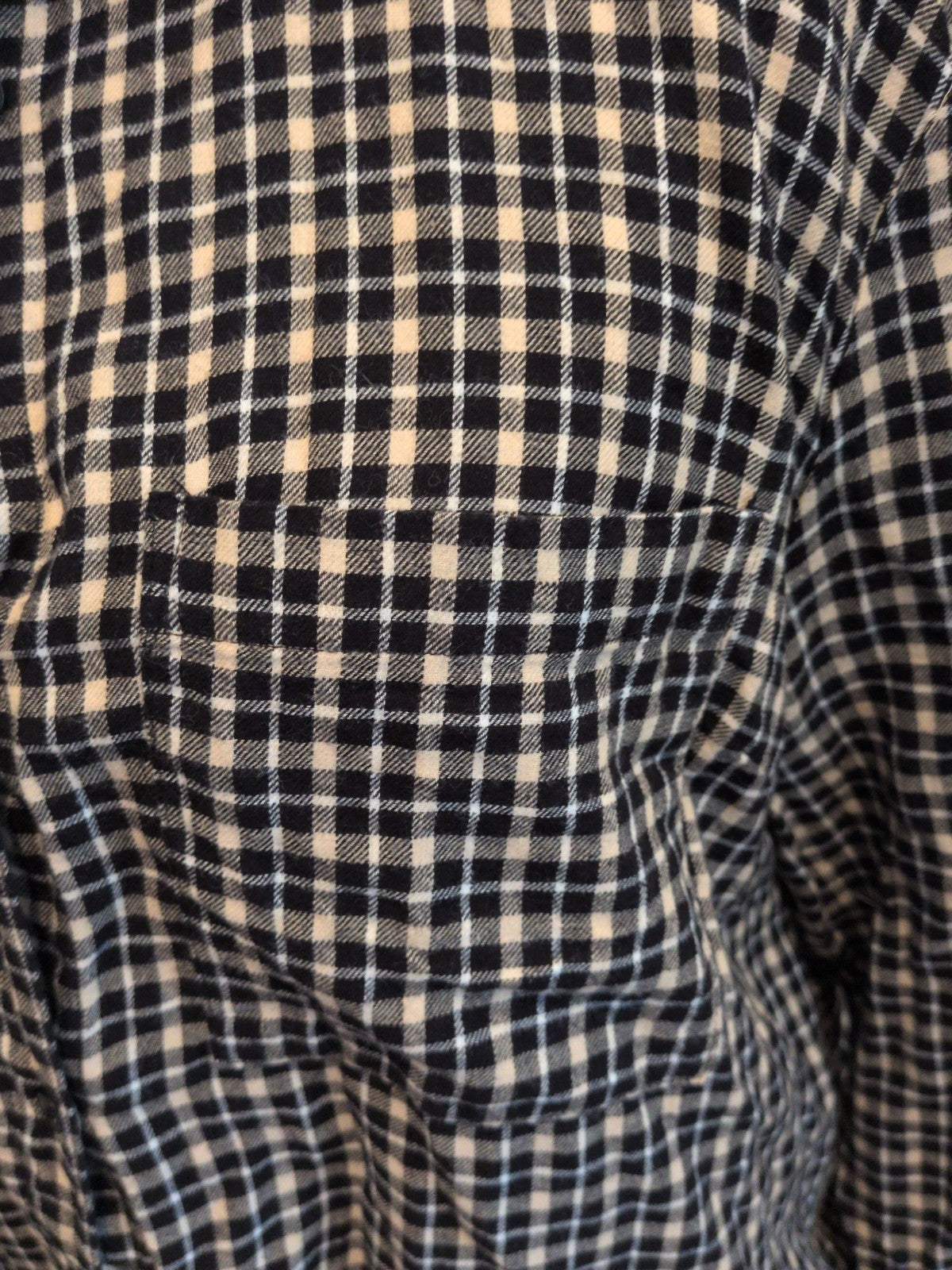 Primark Large 14-16 Black Checked Long Sleeve Buttoned Blouse Collared