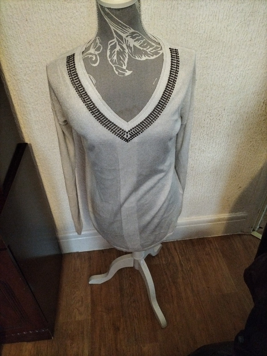 Ladies Next 6 Silver Shimmer Long Sleeved Blouse