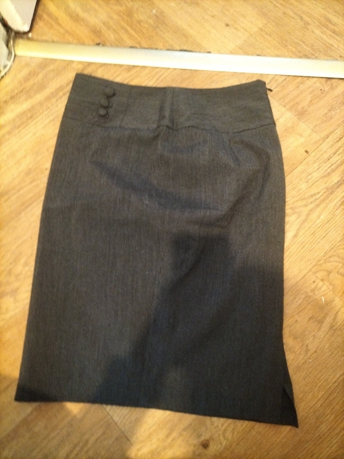 Ladies Papaya Size 12 Grey/Black Pinstriped Lined Skirt