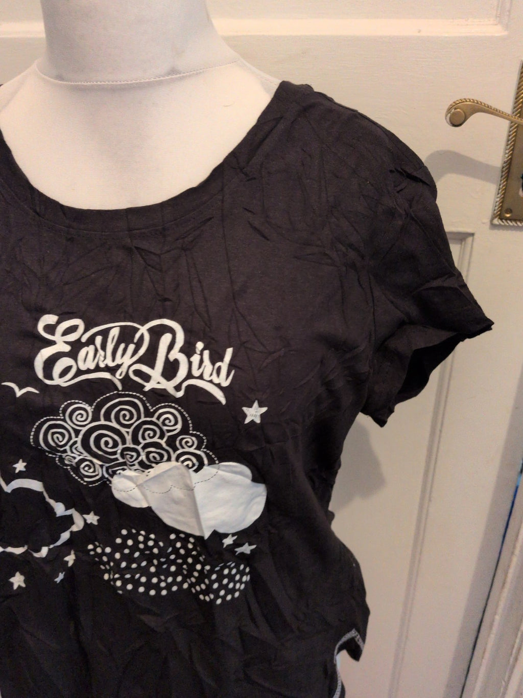 Bonprix EU 44/46 Black Print Pyjama Top